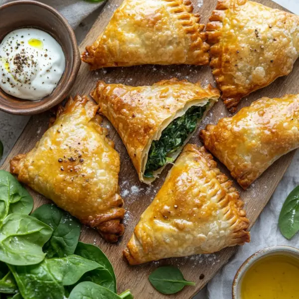 Kartoffeltaschen mit Spinat-Frischkäse-Füllung genießen!