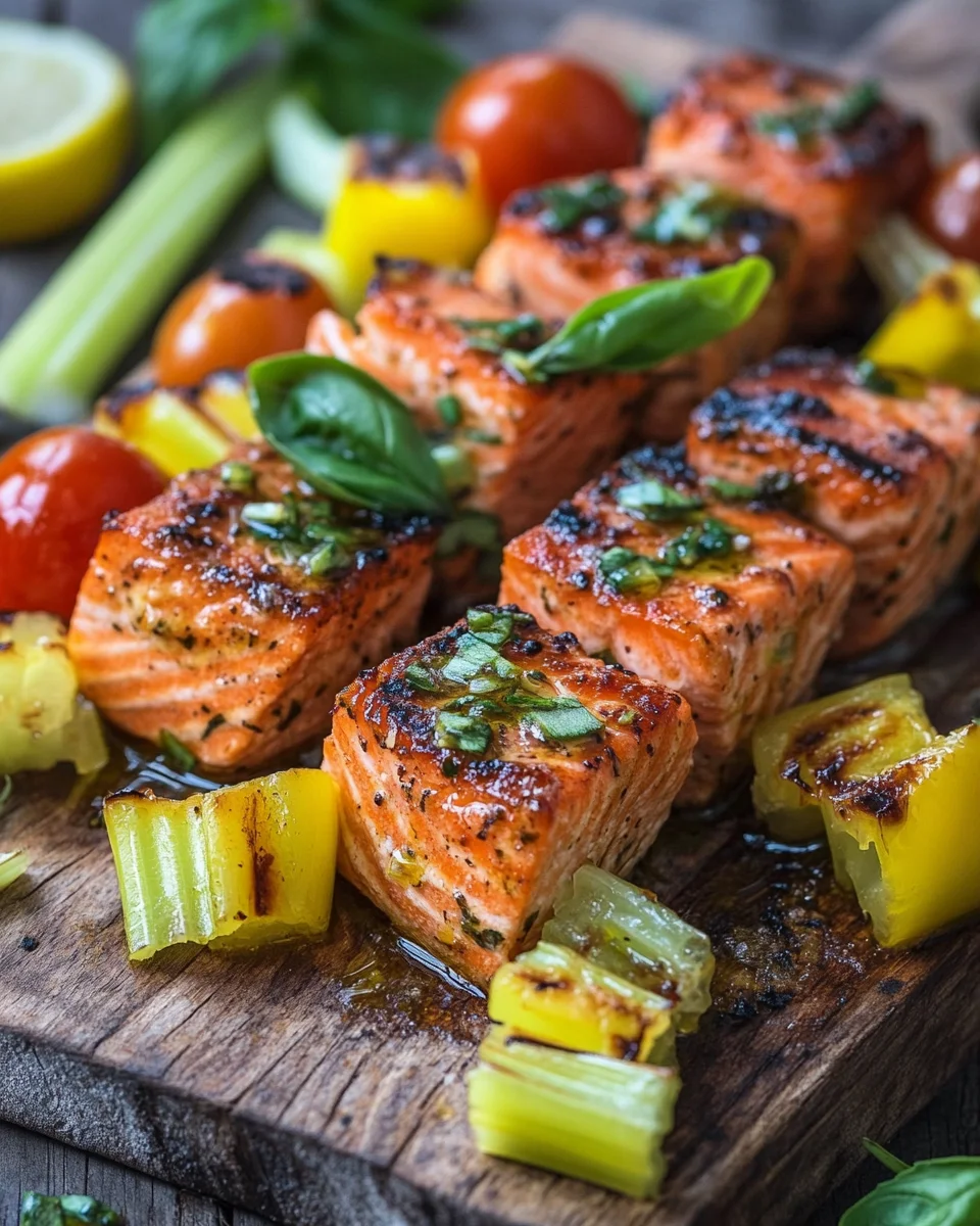 Lachs-Spieße mit Gemüse 18 Lachs-Spieße