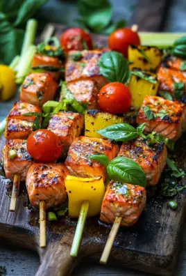 Lachs-Spieße mit Gemüse 28 Lachs-Spieße mit Gemüse