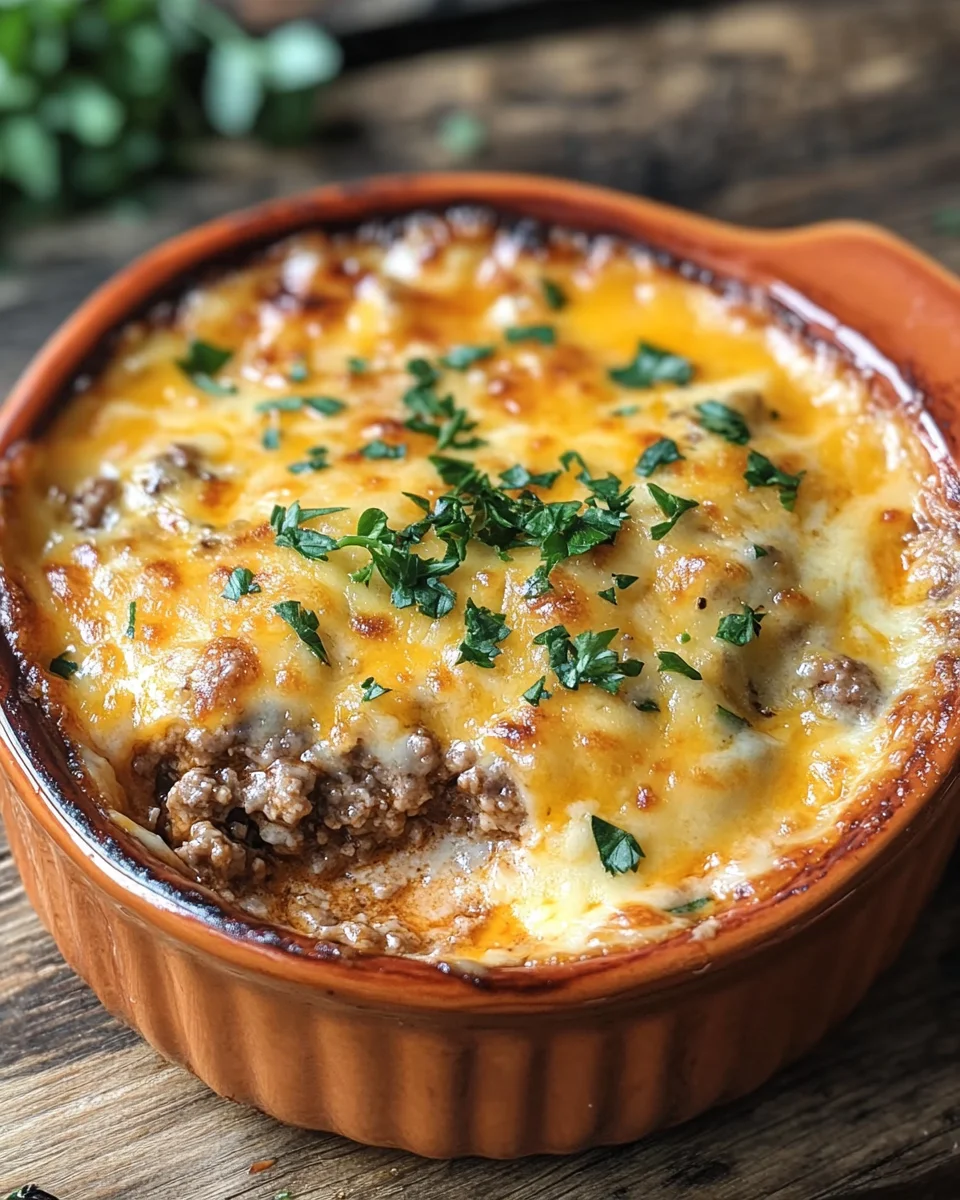 Low Carb Cheeseburger-Auflauf