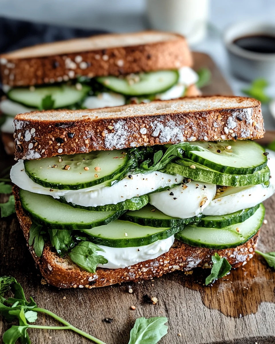 Mozzarella-Gurken-Sandwich mit Kresse 18 Mozzarella-Gurken-Sandwich