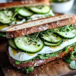 Mozzarella-Gurken-Sandwich mit Kresse