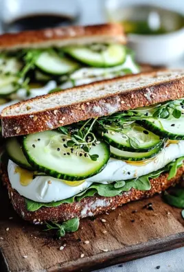 Mozzarella-Gurken-Sandwich mit Kresse
