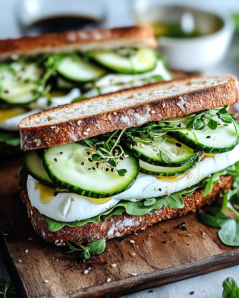 Mozzarella-Gurken-Sandwich mit Kresse 20 Mozzarella-Gurken-Sandwich mit Kresse