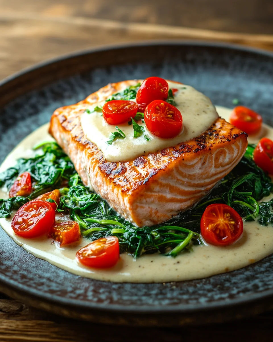 Ofenlachs mit Spinat