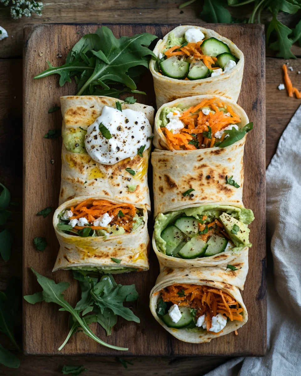 Tortilla-Rollen mit Feta