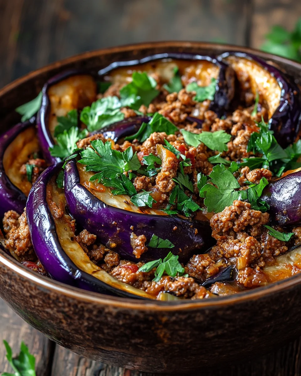 Türkische Auberginen-Hackfleisch-Pfanne