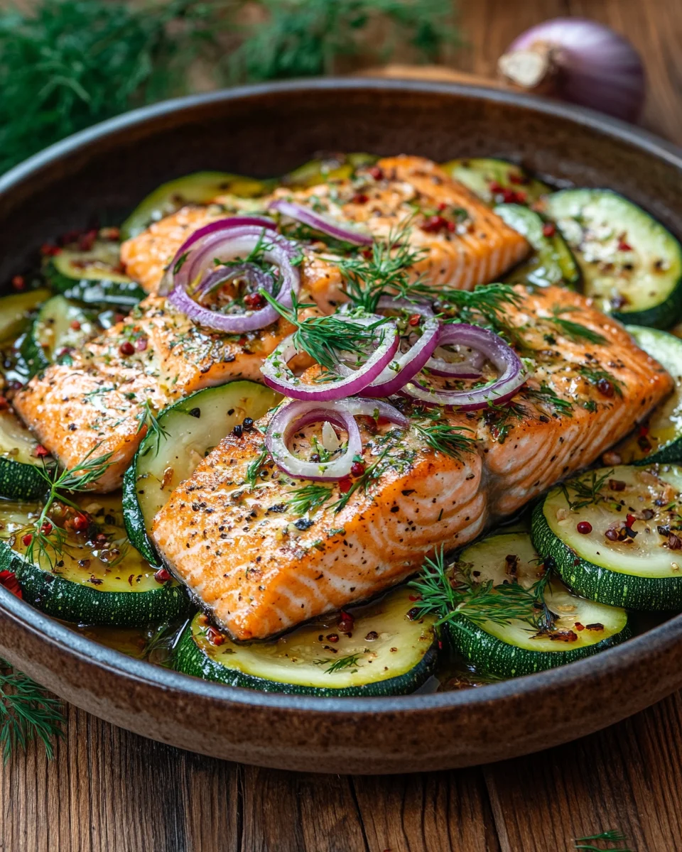 Zucchinipfanne mit Lachs 21 Zucchinipfanne